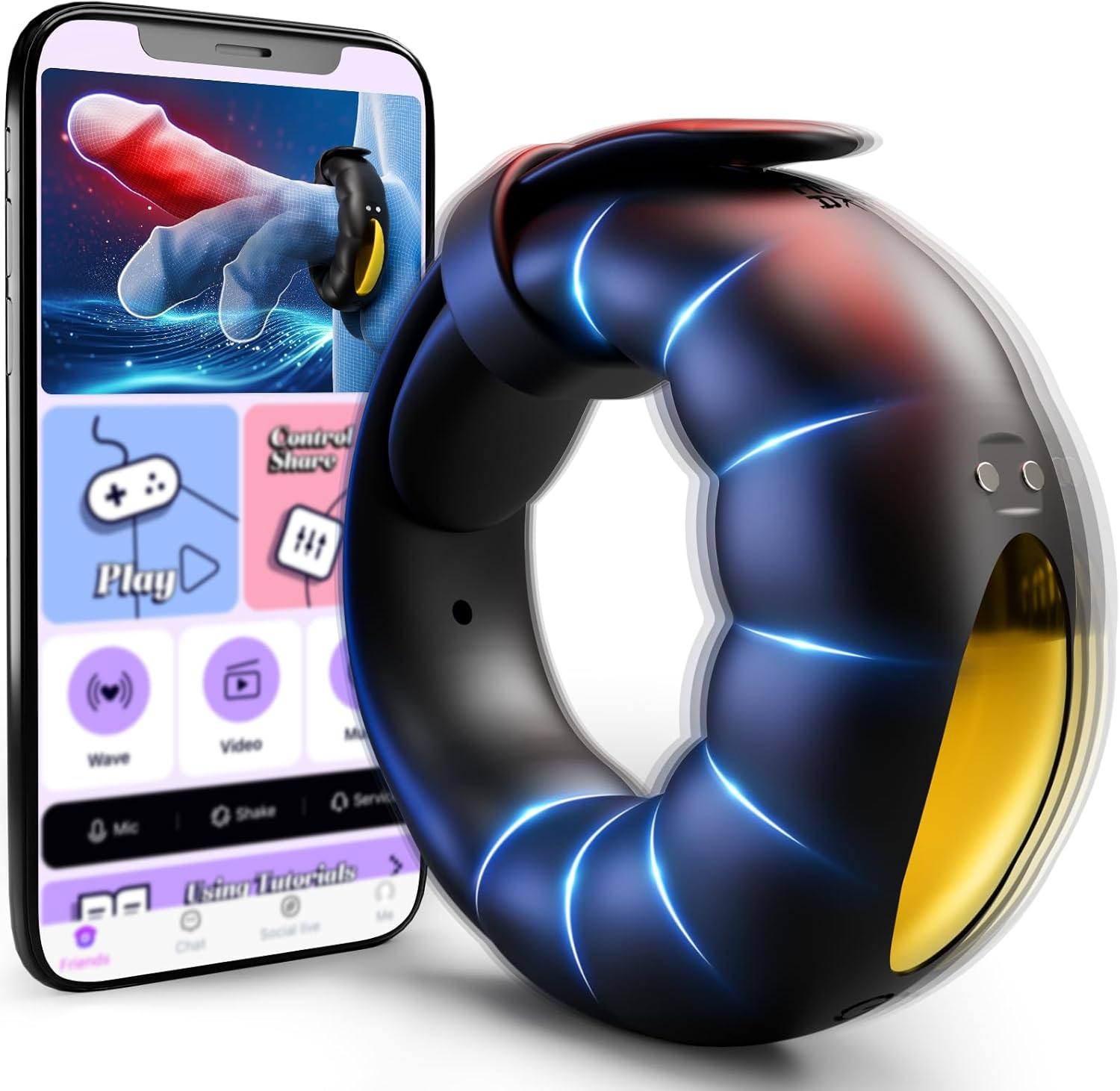 AI - Powered Smart Vibrating Cock Ring with App Control & Dynamic Pulse Modes - Nightloom Sex Toy Shop